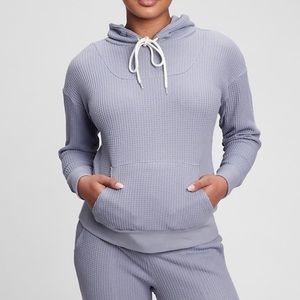 Maternity waffle hoodie small grey blue gap